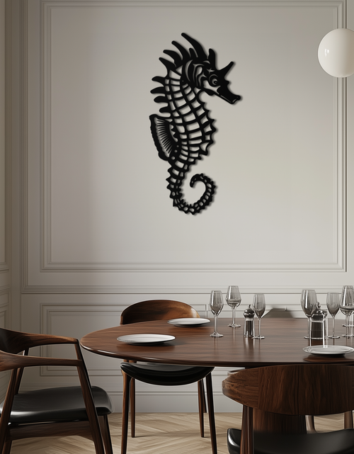 Load image into Gallery viewer, Elegant Seahorse Metal Wall Art - Ocean-Inspired Minimalist Decor - KAF057
