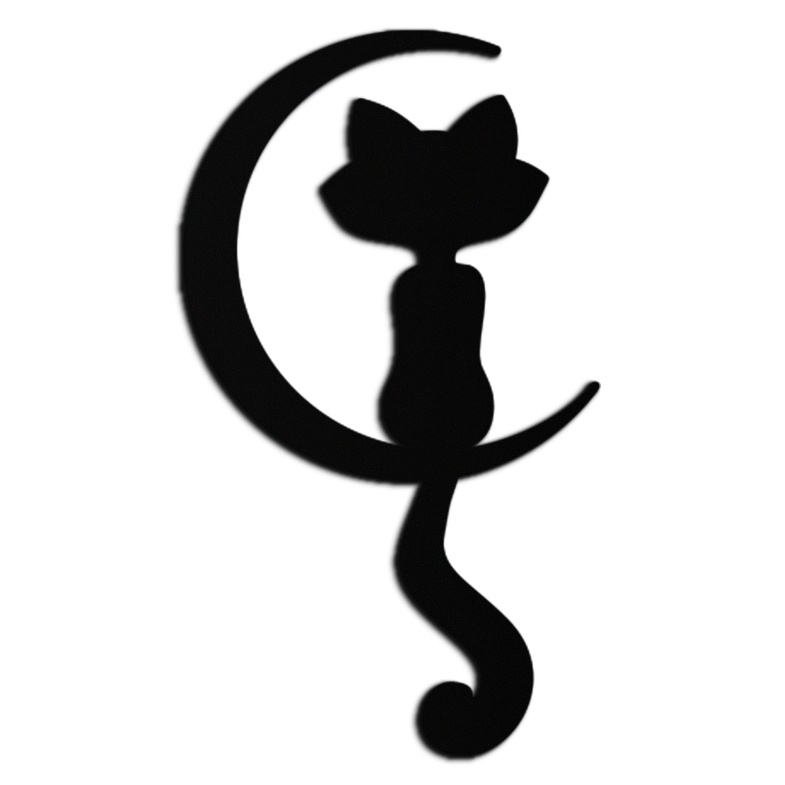 Moonlight Cat Metal Duvar Sanatı - Zarif Kedi Silueti Dekoru - KAF058