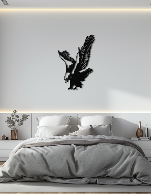 Resmi Galeri görüntüleyicisine yükleyin, Majestic Eagle Metal Duvar Sanatı - Güçlü Çelik Kuş Silüeti - KAF059

