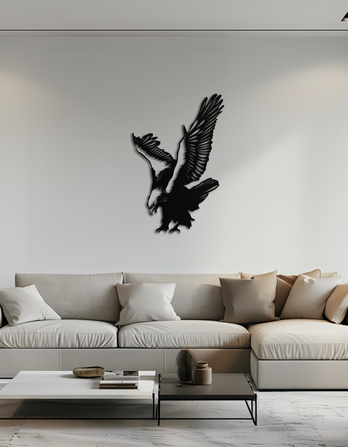 Resmi Galeri görüntüleyicisine yükleyin, Majestic Eagle Metal Duvar Sanatı - Güçlü Çelik Kuş Silüeti - KAF059
