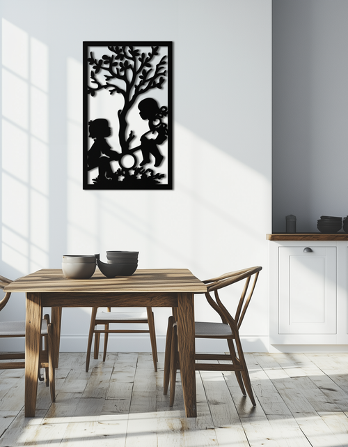 Load image into Gallery viewer, Playful Childhood Metal Wall Art - Nostalgic Minimalist Steel Decor - KAF060
