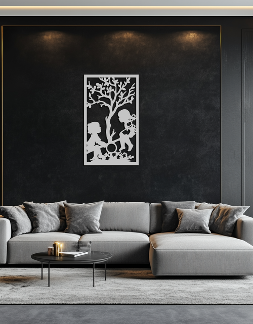 Load image into Gallery viewer, Playful Childhood Metal Wall Art - Nostalgic Minimalist Steel Decor - KAF060
