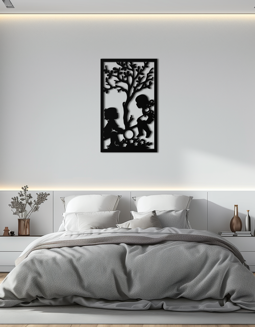 Load image into Gallery viewer, Playful Childhood Metal Wall Art - Nostalgic Minimalist Steel Decor - KAF060
