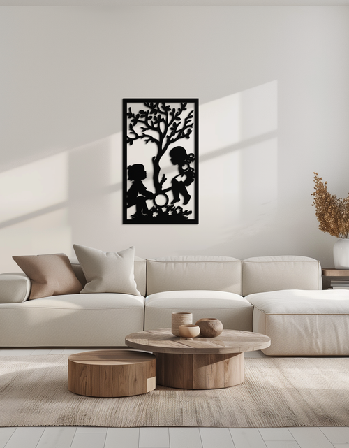 Load image into Gallery viewer, Playful Childhood Metal Wall Art - Nostalgic Minimalist Steel Decor - KAF060
