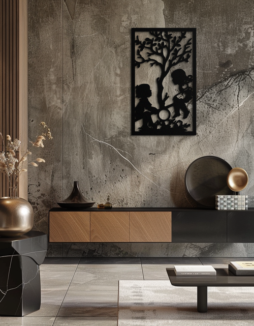 Load image into Gallery viewer, Playful Childhood Metal Wall Art - Nostalgic Minimalist Steel Decor - KAF060
