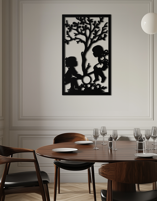 Load image into Gallery viewer, Playful Childhood Metal Wall Art - Nostalgic Minimalist Steel Decor - KAF060
