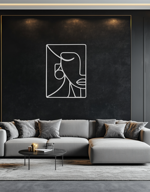 Load image into Gallery viewer, Abstract Face Metal Wall Art - Modern Minimalist Steel Decor - KAF063
