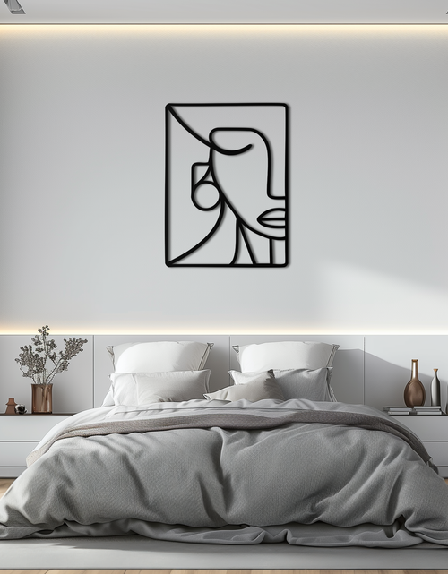 Load image into Gallery viewer, Abstract Face Metal Wall Art - Modern Minimalist Steel Decor - KAF063

