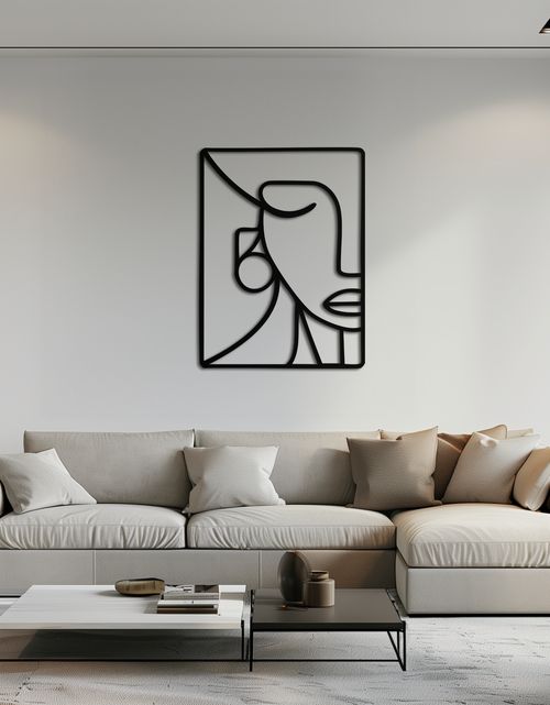 Load image into Gallery viewer, Abstract Face Metal Wall Art - Modern Minimalist Steel Decor - KAF063
