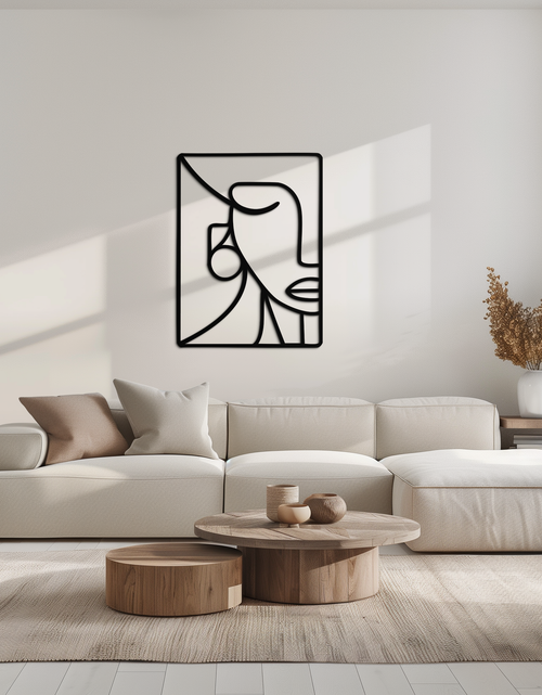 Load image into Gallery viewer, Abstract Face Metal Wall Art - Modern Minimalist Steel Decor - KAF063
