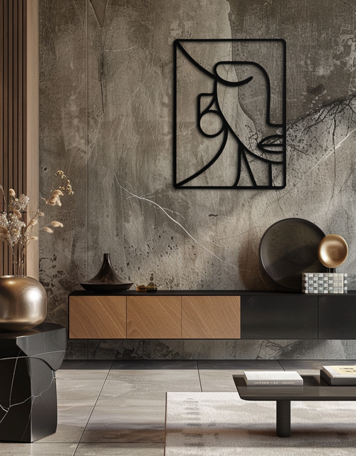Load image into Gallery viewer, Abstract Face Metal Wall Art - Modern Minimalist Steel Decor - KAF063

