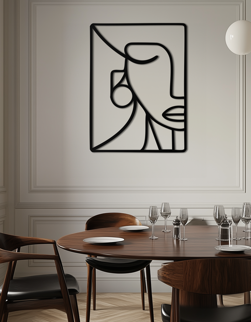 Load image into Gallery viewer, Abstract Face Metal Wall Art - Modern Minimalist Steel Decor - KAF063
