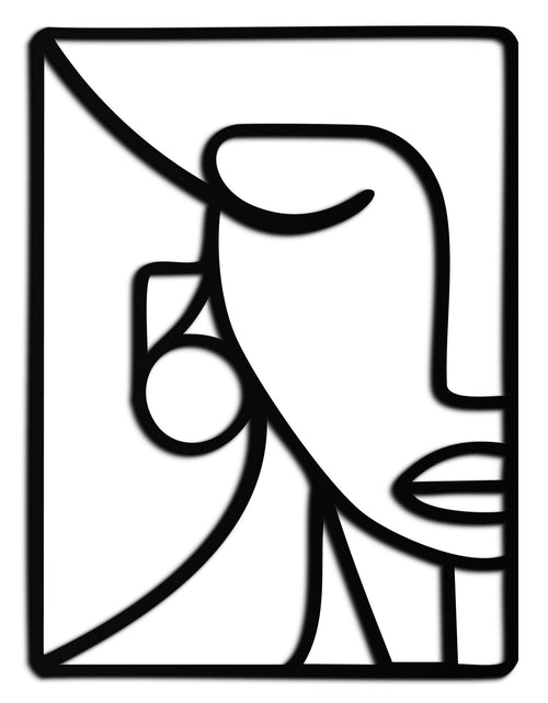 Load image into Gallery viewer, Abstract Face Metal Wall Art - Modern Minimalist Steel Decor - KAF063
