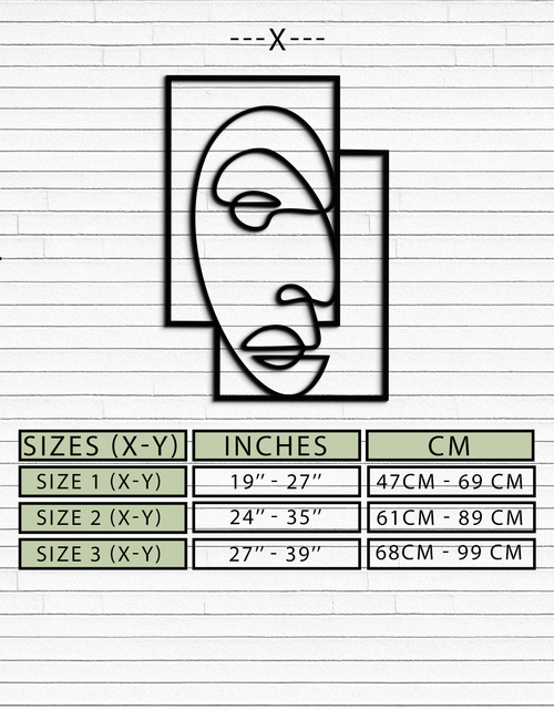 Load image into Gallery viewer, Abstract Minimalist Face Metal Wall Art – Modern Geometric Line Art - KAF064
