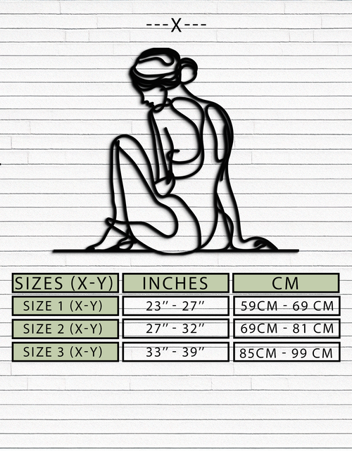 Load image into Gallery viewer, Minimalist Sitting Woman Metal Wall Art - Elegant Modern Line Art Decor - KAF065
