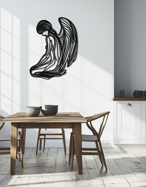Load image into Gallery viewer, Ethereal Angel Metal Wall Art - Elegant and Serene Decorative Piece - KAF067
