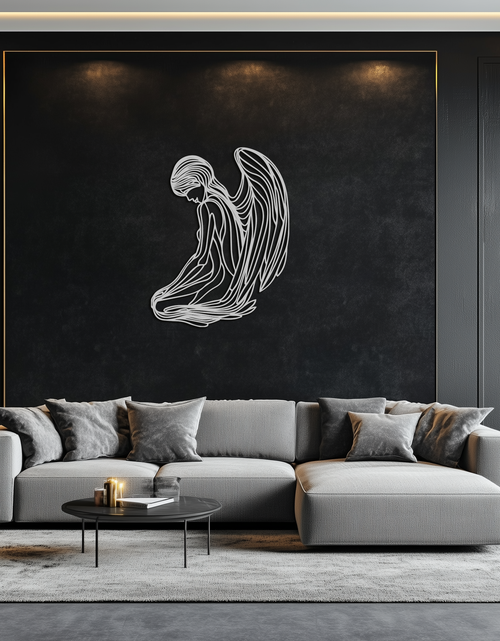 Load image into Gallery viewer, Ethereal Angel Metal Wall Art - Elegant and Serene Decorative Piece - KAF067
