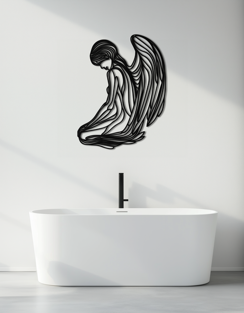 Load image into Gallery viewer, Ethereal Angel Metal Wall Art - Elegant and Serene Decorative Piece - KAF067

