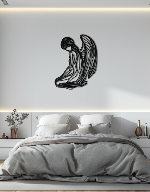 Load image into Gallery viewer, Ethereal Angel Metal Wall Art - Elegant and Serene Decorative Piece - KAF067
