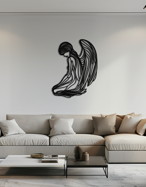 Load image into Gallery viewer, Ethereal Angel Metal Wall Art - Elegant and Serene Decorative Piece - KAF067

