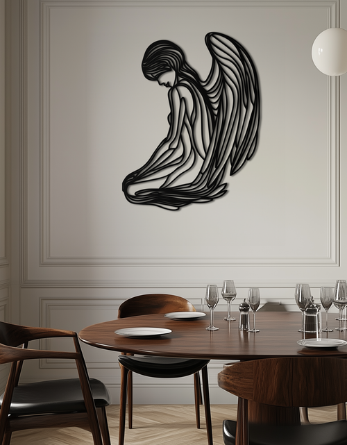 Load image into Gallery viewer, Ethereal Angel Metal Wall Art - Elegant and Serene Decorative Piece - KAF067
