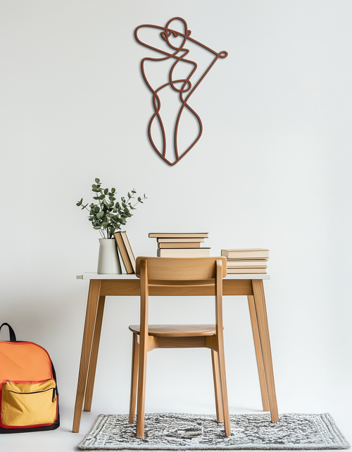 Load image into Gallery viewer, Minimalist Abstract Female Form Metal Wall Art – Modern Line Art Sculpture - KAF069

