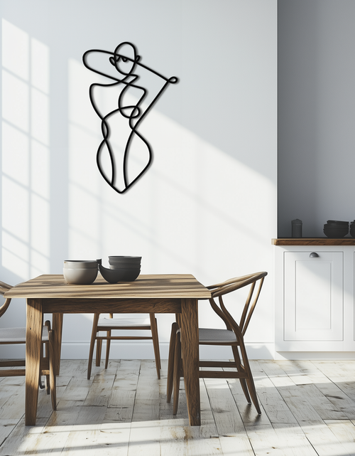Resmi Galeri görüntüleyicisine yükleyin, Minimalist Soyut Kadın Formu Metal Duvar Sanatı – Modern Çizgi Sanatı Heykeli - KAF069
