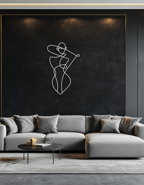 Resmi Galeri görüntüleyicisine yükleyin, Minimalist Soyut Kadın Formu Metal Duvar Sanatı – Modern Çizgi Sanatı Heykeli - KAF069
