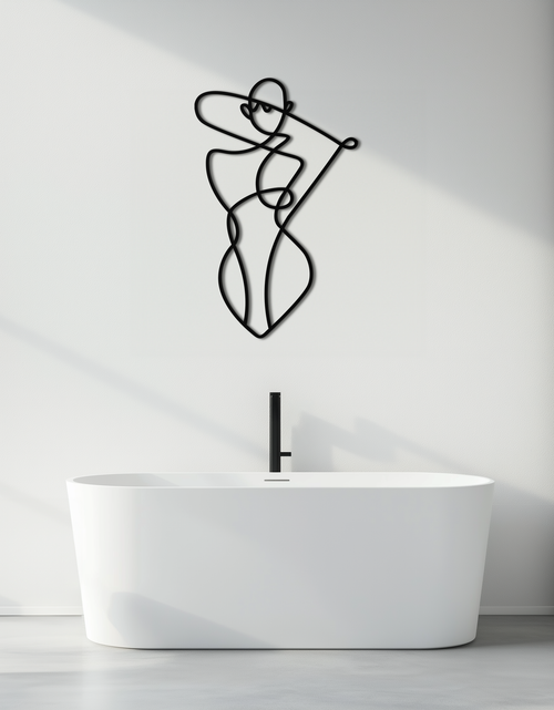 Resmi Galeri görüntüleyicisine yükleyin, Minimalist Soyut Kadın Formu Metal Duvar Sanatı – Modern Çizgi Sanatı Heykeli - KAF069
