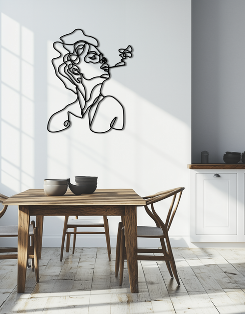 Load image into Gallery viewer, Abstract Female Line Art Metal Wall Decor – Modern Minimalist Face Sculpture - KAF071
