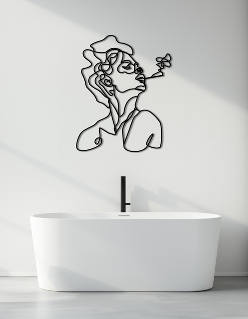 Load image into Gallery viewer, Abstract Female Line Art Metal Wall Decor – Modern Minimalist Face Sculpture - KAF071
