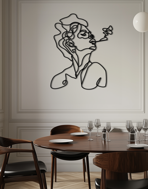 Load image into Gallery viewer, Abstract Female Line Art Metal Wall Decor – Modern Minimalist Face Sculpture - KAF071
