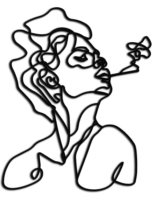 Load image into Gallery viewer, Abstract Female Line Art Metal Wall Decor – Modern Minimalist Face Sculpture - KAF071
