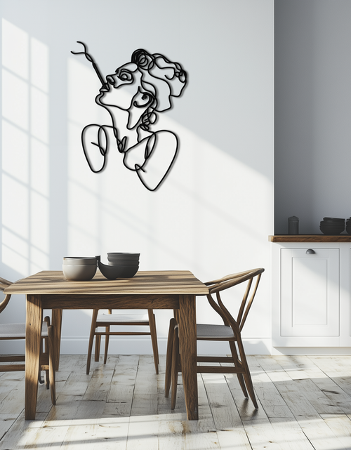 Load image into Gallery viewer, Abstract Feminine Line Art Metal Wall Decor - Minimalist Modern Design - KAF072
