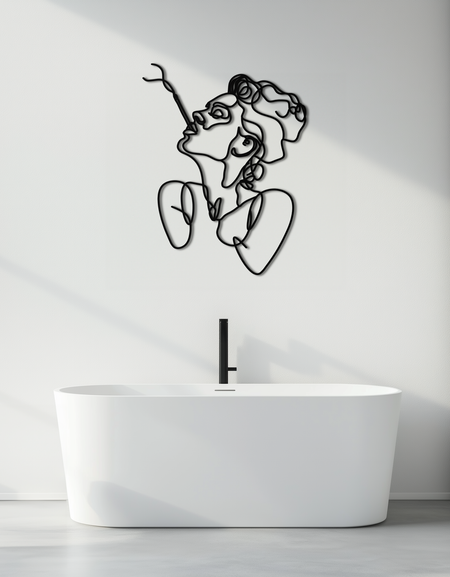 Abstract Feminine Line Art Metal Wall Decor - Minimalist Modern Design - KAF072