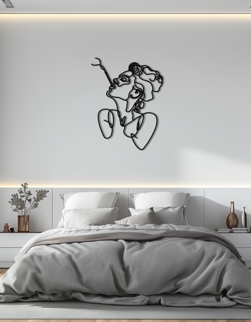 Load image into Gallery viewer, Abstract Feminine Line Art Metal Wall Decor - Minimalist Modern Design - KAF072
