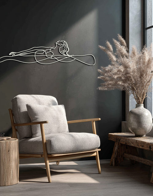 Load image into Gallery viewer, Reclining Woman Metal Wall Art - Minimalist Line Art Decor - KAF079
