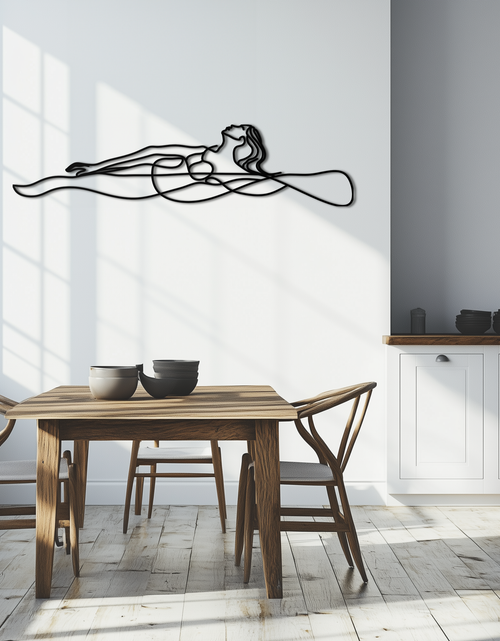 Load image into Gallery viewer, Reclining Woman Metal Wall Art - Minimalist Line Art Decor - KAF079
