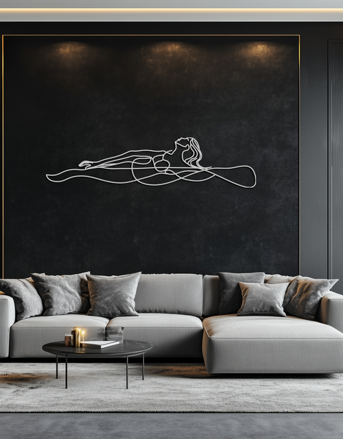 Load image into Gallery viewer, Reclining Woman Metal Wall Art - Minimalist Line Art Decor - KAF079

