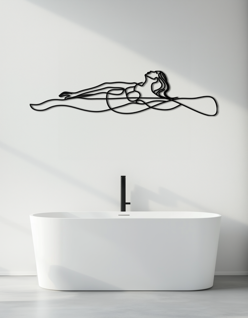 Load image into Gallery viewer, Reclining Woman Metal Wall Art - Minimalist Line Art Decor - KAF079
