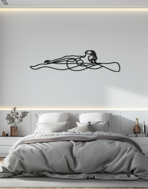 Load image into Gallery viewer, Reclining Woman Metal Wall Art - Minimalist Line Art Decor - KAF079
