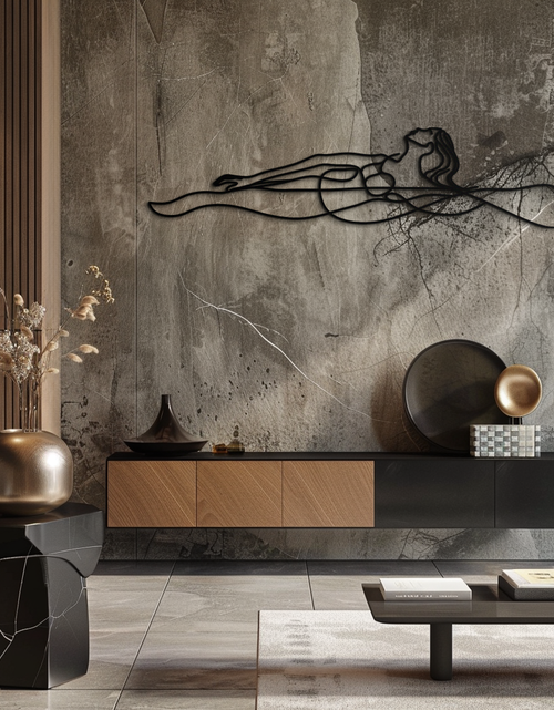 Load image into Gallery viewer, Reclining Woman Metal Wall Art - Minimalist Line Art Decor - KAF079
