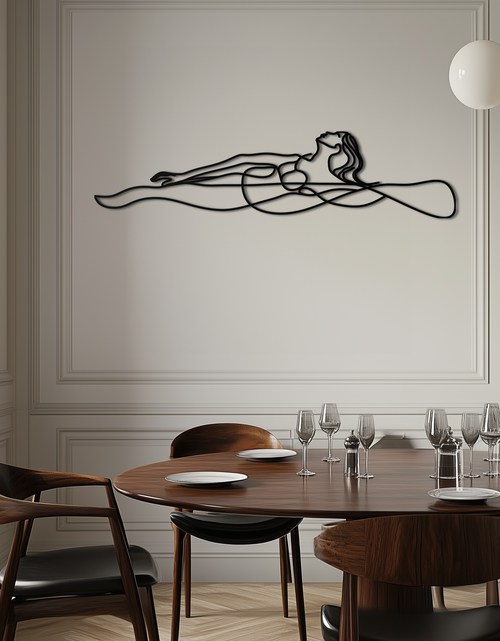 Load image into Gallery viewer, Reclining Woman Metal Wall Art - Minimalist Line Art Decor - KAF079
