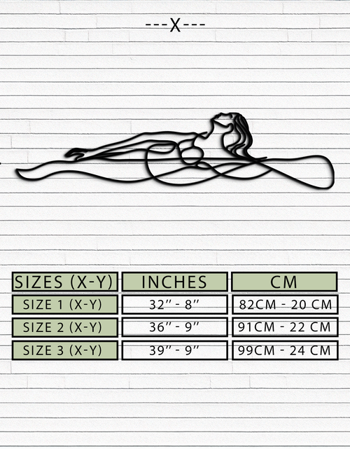 Load image into Gallery viewer, Reclining Woman Metal Wall Art - Minimalist Line Art Decor - KAF079
