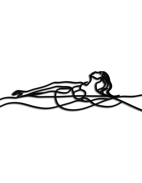 Load image into Gallery viewer, Reclining Woman Metal Wall Art - Minimalist Line Art Decor - KAF079
