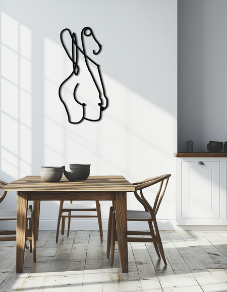 Soyut Kadın Çizgi Sanatı Metal Duvar Dekoru - KAF082