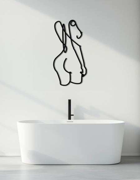 Soyut Kadın Çizgi Sanatı Metal Duvar Dekoru - KAF082