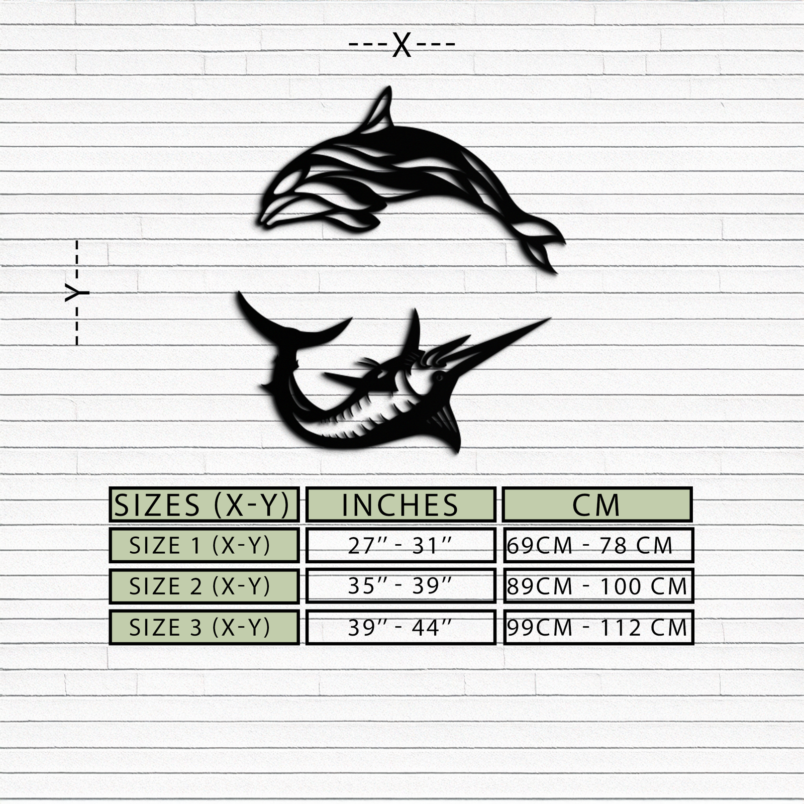 Yunus ve Marlin Metal Duvar Sanatı - Okyanus Esintili Modern Çelik Dekor - KAF084