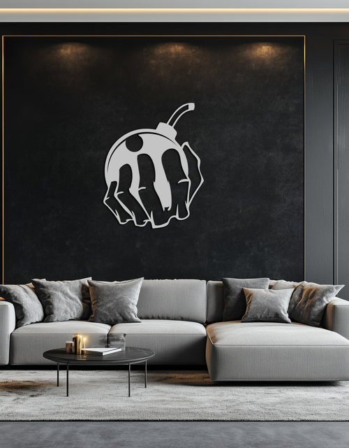 Load image into Gallery viewer, Bomb Hand Metal Wall Art - Edgy Modern Steel Decor - KAF085
