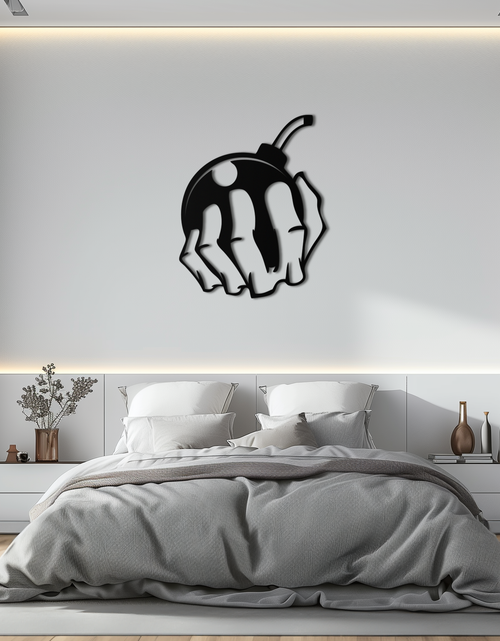 Load image into Gallery viewer, Bomb Hand Metal Wall Art - Edgy Modern Steel Decor - KAF085

